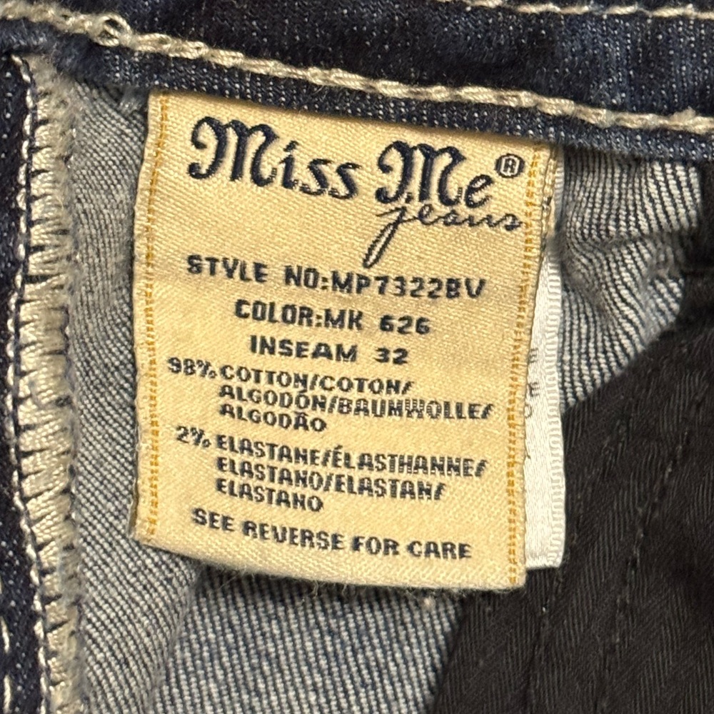 Miss Me Jeans Embellished Sparkle Bootcut Denim Size 30 (9/10) Fairy Girly Y2K - Picture 6 of 6